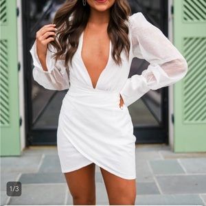 South white long sleeve dress!